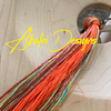 Orange Silk Fiber & Metallic Japanese Necklace Lei- 18"