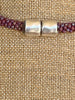 Oxblood Red Rose Petal w/ Pink Mushroom Beaded Hawaiian Haku Lei Mini (5 Clusters)  - 24"
