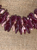 Red Picasso Rose Petals & Pink Beaded Hawaiian Haku Lei - 21"