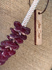 Red Picasso Rose Petals & Pink Beaded Hawaiian Haku Lei - 21"