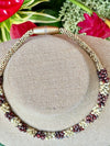 Red and Yellow Picasso Beaded Scales Necklace  Lei - 21"