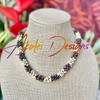 Red and Yellow Picasso Beaded Scales Necklace  Lei - 21"