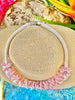 Light Pink Hawaiian Haku Rose Petal Lei - 23"