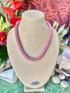 Hawaiian Beaded Necklace Lei Rope- Pansy Pinks (26")