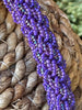 Hawaiian Beaded Necklace  - Purple Transparent Rainbow (24")