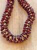 Pearlized Red with Galvanized Gold Orchid Lei Necklace - 22"