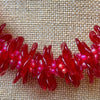 Red with Black Rope Hawaiian Haku Rose Petal Lei - 22"