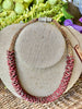 Red and Brown Picasso Orchid Lei Necklace - 22"