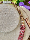 Red and Brown Picasso Orchid Lei Necklace - 22"