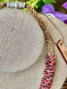 Red and Brown Picasso Orchid Lei Necklace - 22"