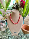 Salmon & Red Stripped Scales Necklace  Lei - 23"