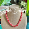 Salmon & Red Stripped Scales Necklace  Lei - 23"