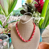 Salmon & Red Stripped Scales Necklace  Lei - 23"