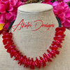 Red with Black Rope Hawaiian Haku Rose Petal Lei - 22"