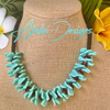 Turquoise, Black and Red New Mexico Inspired Haku Lei Necklace  - 22"