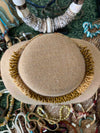 Beige and Caramel "Straw" Orchid Lei Necklace - 26"