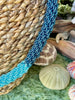 Hawaiian Beaded Necklace Lei Rope- Two-Toned Blue with Aqua (24-25")