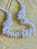 "Segmented" White Wedding Haku Lei Necklace  - 22"