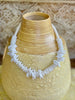 "Segmented" White Wedding Haku Lei Necklace  - 22"