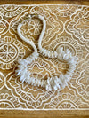 "Segmented" White Wedding Haku Lei Necklace  - 22"