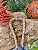 Yellow Picasso Drops with Cream Hawaiian Pakalana Lei Necklace  - 24"