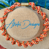 Orange Silk Fiber & Metallic Japanese Necklace Lei- 18"