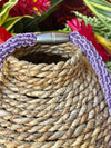 Hawaiian Beaded Necklace Lei - Lavendar and Purple (27")
