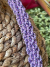 Hawaiian Beaded Necklace Lei - Lavendar and Purple (27")